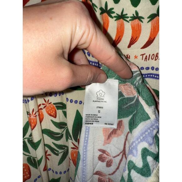 Farm Rio Anthropologie Tropical Print Kaftan Maxi Cutout Dress Sz S N - Picture 6 of 10